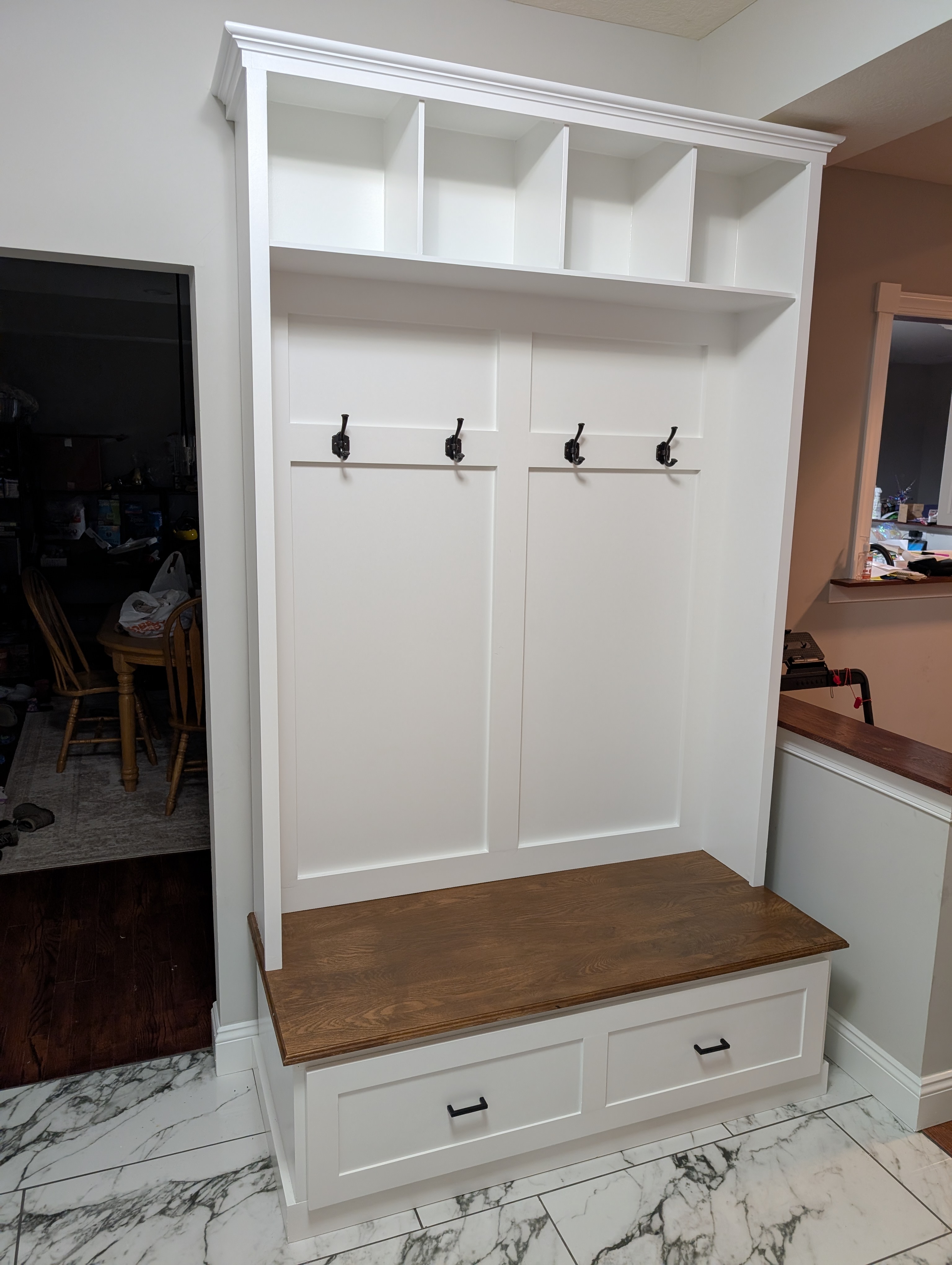 Custom farmhouse entry lockers built in Gambier, OH